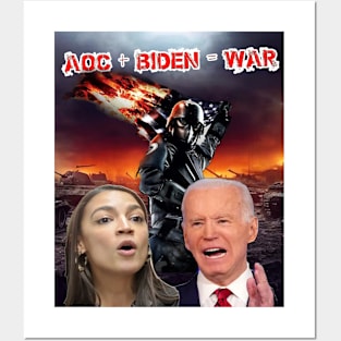 AOC + Biden = WAR Posters and Art